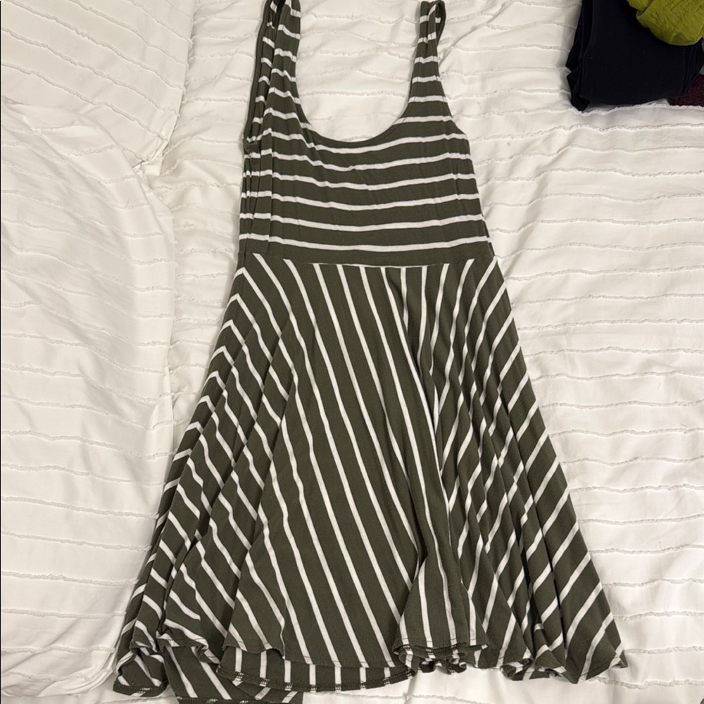 Forever 21 Green and White Striped Top